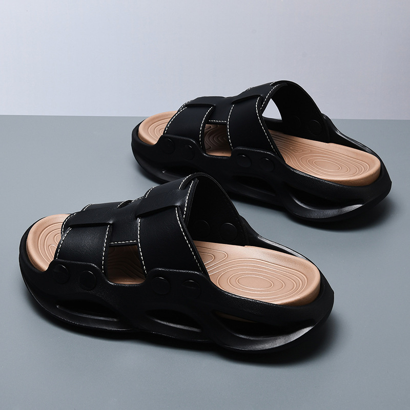 Férfi szandálok 2025 új nyári kültéri, lélegző, vastag talpú, EVA csúszásmentes strandszandálok nagykereskedelemben