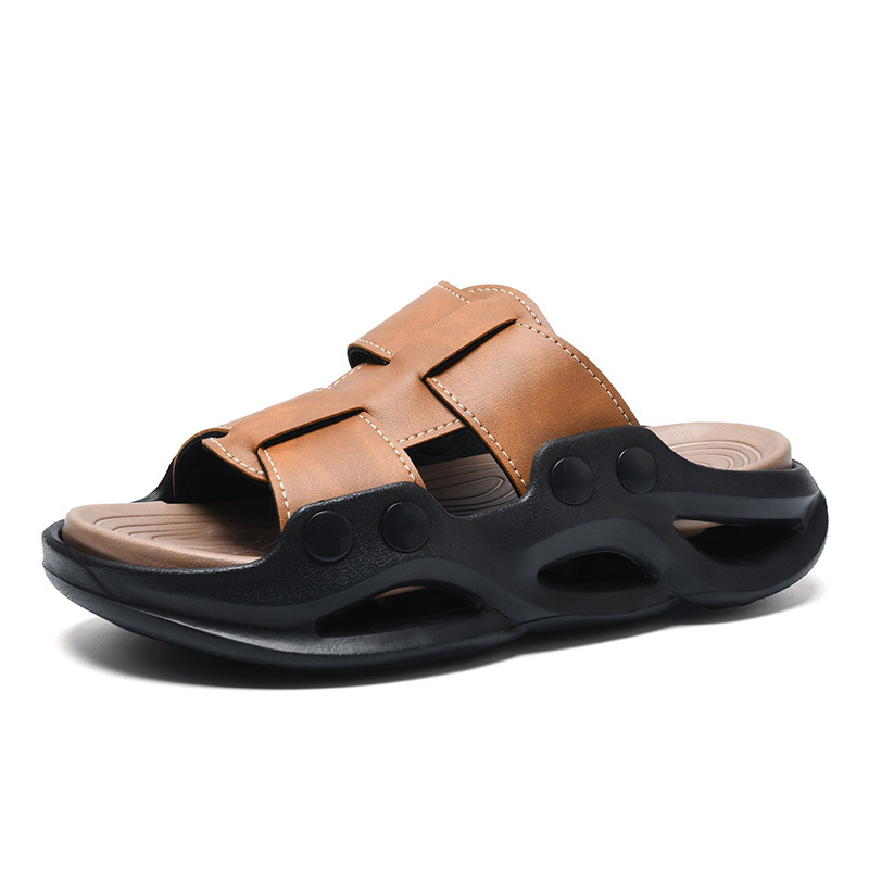 Férfi szandálok 2025 új nyári kültéri, lélegző, vastag talpú, EVA csúszásmentes strandszandálok nagykereskedelemben