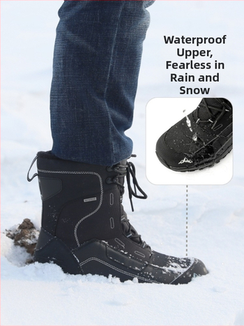 Talvised õues kasutatavad Kirde-East lumesaapad meestele paksendatud veekindlad libisemiskindlad soojad fliisvoodriga pluss-suuruses ronimis- ja külmakindlad suusakingad puuvillast