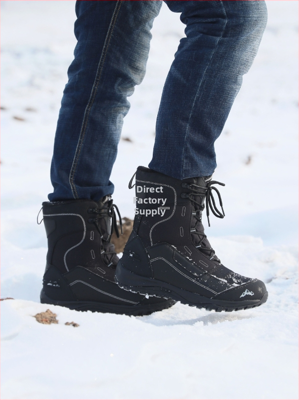 Talvised õues kasutatavad Kirde-East lumesaapad meestele paksendatud veekindlad libisemiskindlad soojad fliisvoodriga pluss-suuruses ronimis- ja külmakindlad suusakingad puuvillast