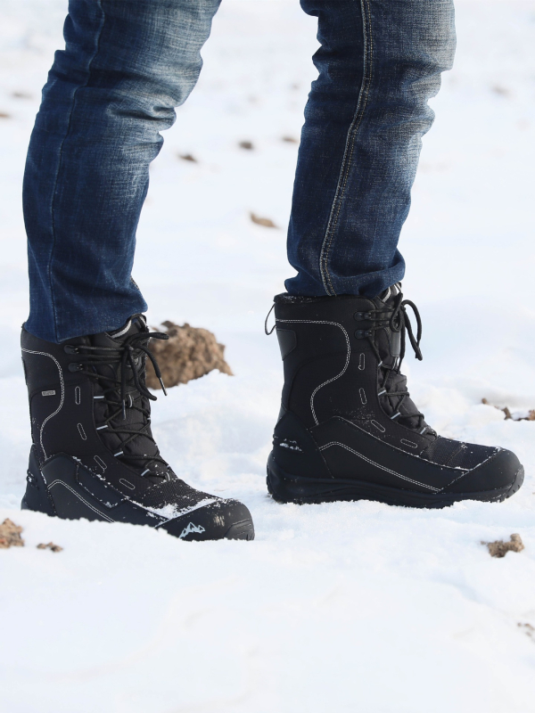 Talvised õues kasutatavad Kirde-East lumesaapad meestele paksendatud veekindlad libisemiskindlad soojad fliisvoodriga pluss-suuruses ronimis- ja külmakindlad suusakingad puuvillast