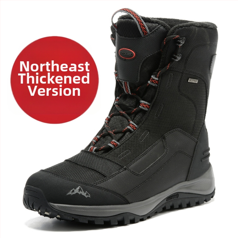 Talvised õues kasutatavad Kirde-East lumesaapad meestele paksendatud veekindlad libisemiskindlad soojad fliisvoodriga pluss-suuruses ronimis- ja külmakindlad suusakingad puuvillast