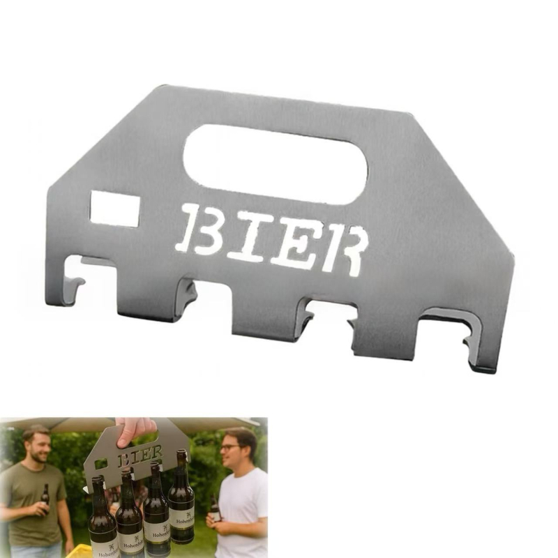 Határokon átnyúló, népszerű, négyszeres sörnyitó és sörtartó, palacknyitó, sörtartó, kettős célú eszköz