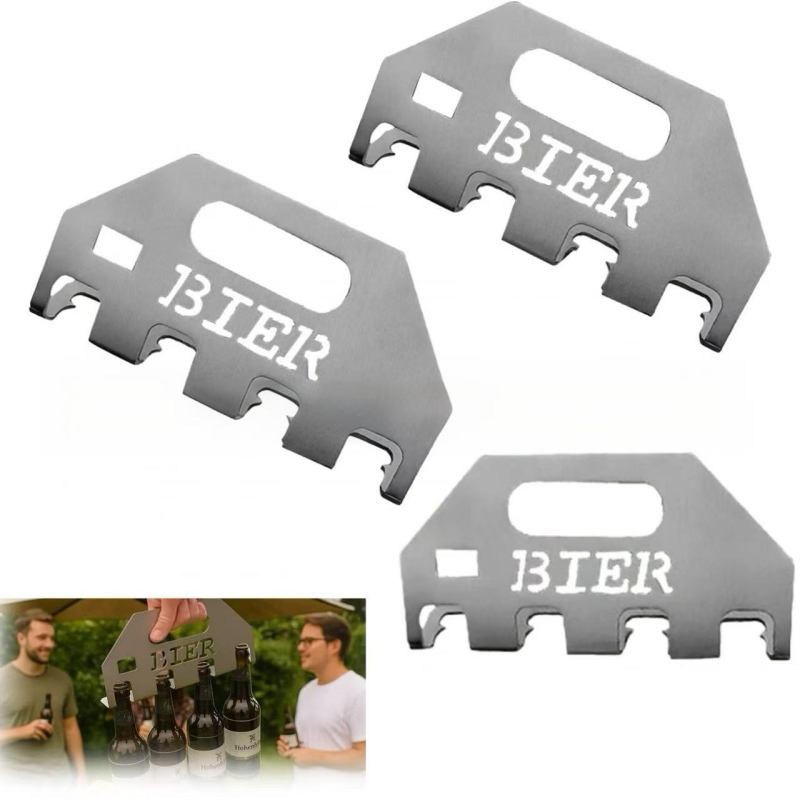 Határokon átnyúló, népszerű, négyszeres sörnyitó és sörtartó, palacknyitó, sörtartó, kettős célú eszköz