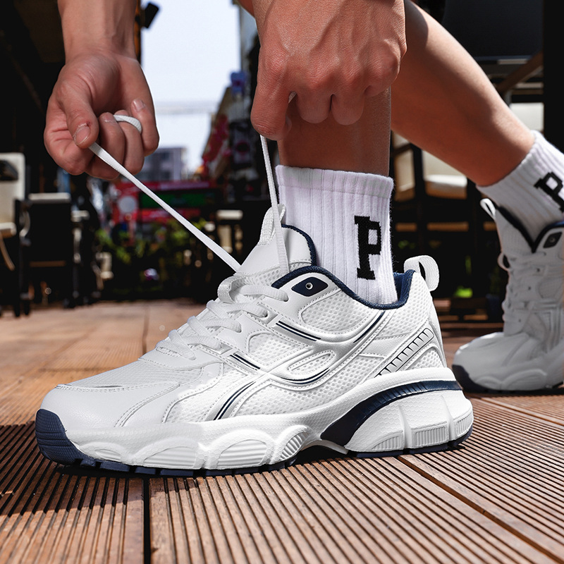 Dropshipping 2025 Pantofi noi pentru tătici în același stil pentru bărbați și femei, pantofi sport casual respirabili cu talpă groasă, pantofi retro cu șireturi la modă