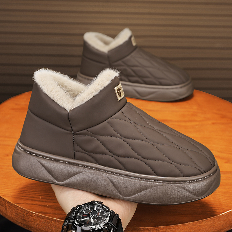 Pamučne cipele Muške zimske flisom podstavljene zadebljane tople muške vanjske snježne pamučne čizme za sjeveroistok, hladnootporne, modne cipele za kruh na sredini
