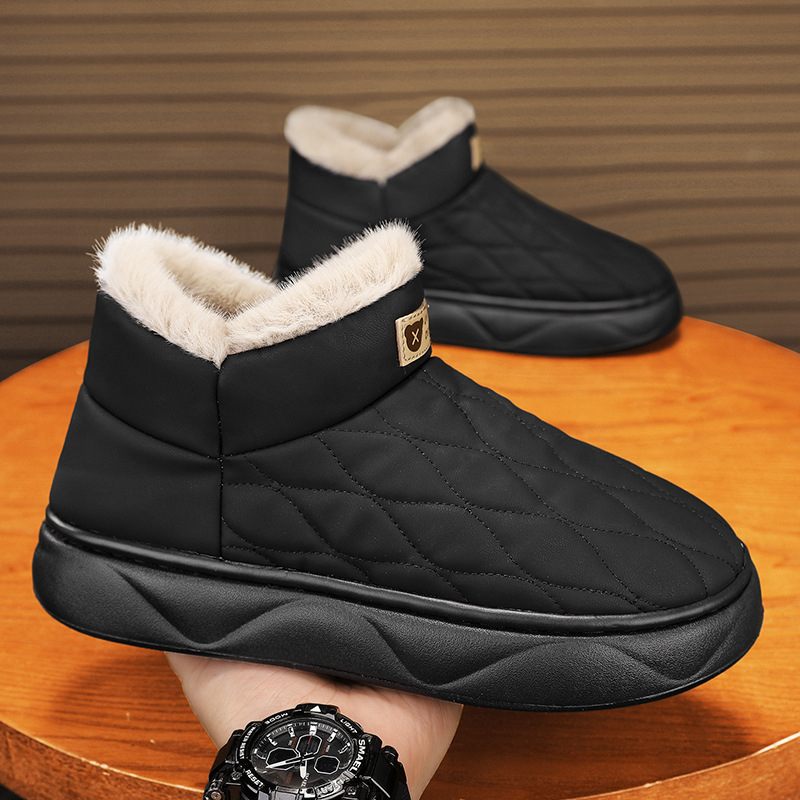 Pamučne cipele Muške zimske flisom podstavljene zadebljane tople muške vanjske snježne pamučne čizme za sjeveroistok, hladnootporne, modne cipele za kruh na sredini