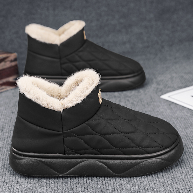 Pamučne cipele Muške zimske flisom podstavljene zadebljane tople muške vanjske snježne pamučne čizme za sjeveroistok, hladnootporne, modne cipele za kruh na sredini
