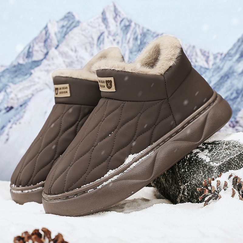 Pamučne cipele Muške zimske flisom podstavljene zadebljane tople muške vanjske snježne pamučne čizme za sjeveroistok, hladnootporne, modne cipele za kruh na sredini