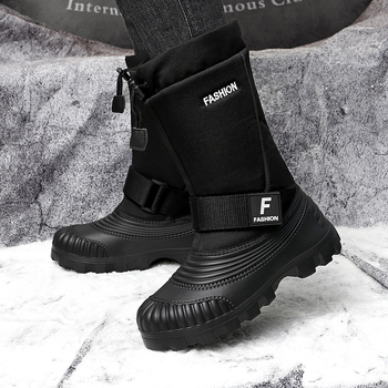 Διασυνοριακές ρωσικές χειμερινές μπότες χιονιού με επένδυση από φλις, ζεστές για εξωτερικούς χώρους, ανδρικές μπότες AliExpress εξωτερικού εμπορίου μιας γενιάς
