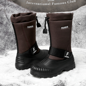 Διασυνοριακές ρωσικές χειμερινές μπότες χιονιού με επένδυση από φλις, ζεστές για εξωτερικούς χώρους, ανδρικές μπότες AliExpress εξωτερικού εμπορίου μιας γενιάς