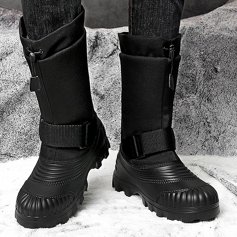 Διασυνοριακές ρωσικές χειμερινές μπότες χιονιού με επένδυση από φλις, ζεστές για εξωτερικούς χώρους, ανδρικές μπότες AliExpress εξωτερικού εμπορίου μιας γενιάς