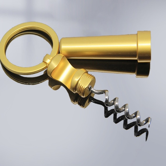 Többfunkciós kreatív borosüvegnyitó kulcstartó, 3 színben kapható, cinkötvözetből készült kreatív üvegnyitó borkiegészítő