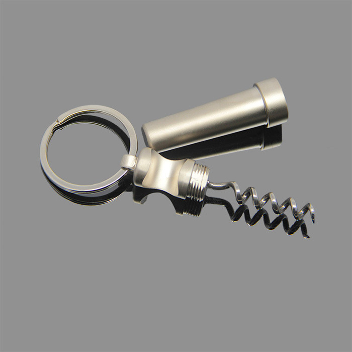 Többfunkciós kreatív borosüvegnyitó kulcstartó, 3 színben kapható, cinkötvözetből készült kreatív üvegnyitó borkiegészítő