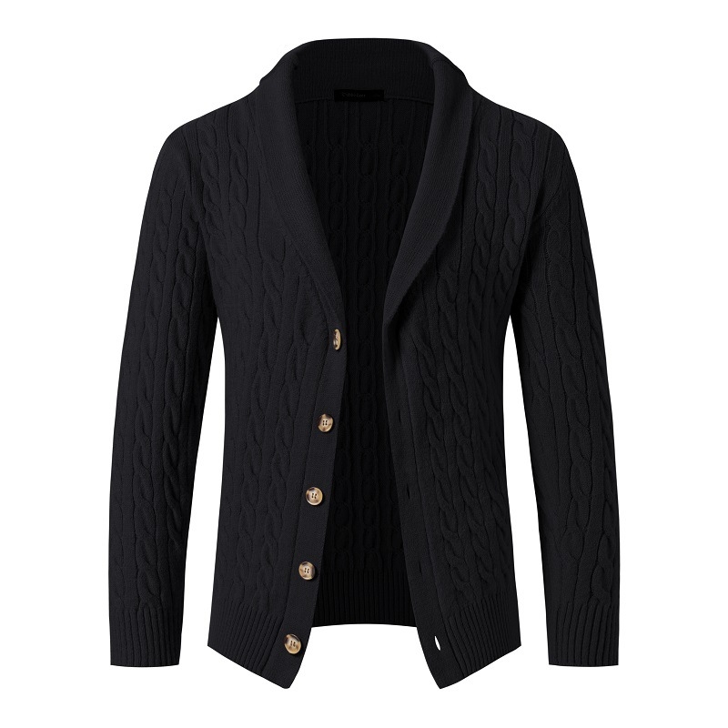 2021-es téli, határokon átnyúló külkereskedelmi új férfi kardigán, európai és amerikai stílusú, hajtókás, egysoros, kötött pulóver