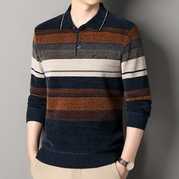 Nagykereskedelmi forgalmazású hajtókás kötöttáru férfi bársony vastagított egyrészes bársony pulóver őszi és téli üzleti meleg gyapjú kötöttáru