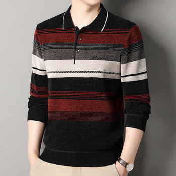 Дистрибуция на едро на ревери Плетени мъжки кадифени удебелени еднокомпонентни кадифени суитчъри есен и зима бизнес топли вълнени плетива