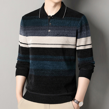 Дистрибуция на едро на ревери Плетени мъжки кадифени удебелени еднокомпонентни кадифени суитчъри есен и зима бизнес топли вълнени плетива