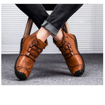 Rudens ir žiemos tarpvalstybiniai plius dydžio aukštakulniai vyriški batai, medvilniniai šilti vyriški batai, lauko užsienio prekybos žygio batai, plius dydžio sniego batai, vyriški batai