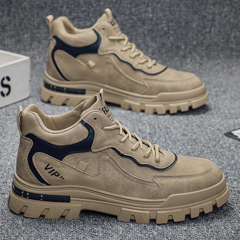 Νέες ανδρικές μπότες 2025 Φθινοπώρου, μοντέρνα ανδρικά παπούτσια με χοντρή σόλα, βρετανικού στιλ, αθλητικά, casual παπούτσια για εξωτερικούς χώρους, φλατ παπούτσια