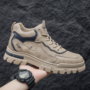 Νέες ανδρικές μπότες 2025 Φθινοπώρου, μοντέρνα ανδρικά παπούτσια με χοντρή σόλα, βρετανικού στιλ, αθλητικά, casual παπούτσια για εξωτερικούς χώρους, φλατ παπούτσια