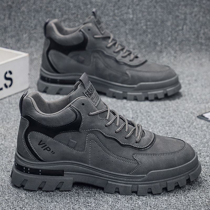 Νέες ανδρικές μπότες 2025 Φθινοπώρου, μοντέρνα ανδρικά παπούτσια με χοντρή σόλα, βρετανικού στιλ, αθλητικά, casual παπούτσια για εξωτερικούς χώρους, φλατ παπούτσια