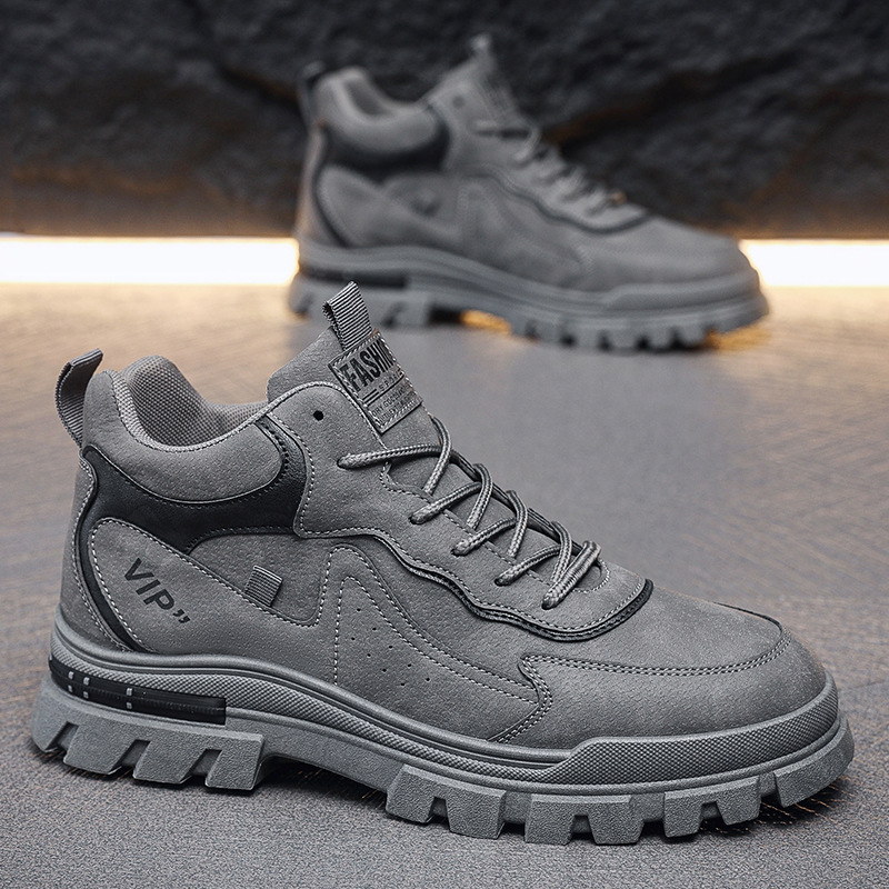 Νέες ανδρικές μπότες 2025 Φθινοπώρου, μοντέρνα ανδρικά παπούτσια με χοντρή σόλα, βρετανικού στιλ, αθλητικά, casual παπούτσια για εξωτερικούς χώρους, φλατ παπούτσια