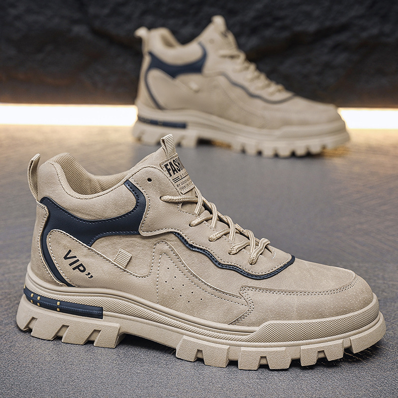 Νέες ανδρικές μπότες 2025 Φθινοπώρου, μοντέρνα ανδρικά παπούτσια με χοντρή σόλα, βρετανικού στιλ, αθλητικά, casual παπούτσια για εξωτερικούς χώρους, φλατ παπούτσια