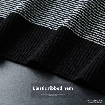 Tehan zīmola vīriešu augstas klases krekls vasarai, jauns svītrains atloks, biznesa ikdienas trikotāža, īsroku tops Mei Qu