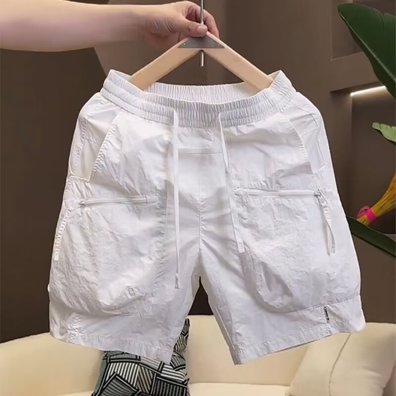 2025-ös új nyári férfi rövidnadrág, határokon átnyúló amerikai munkaruha, többszárnyú zsebes nadrág, cipzáras ötnegyedes nadrág, vékony, gyorsan száradó rövidnadrág