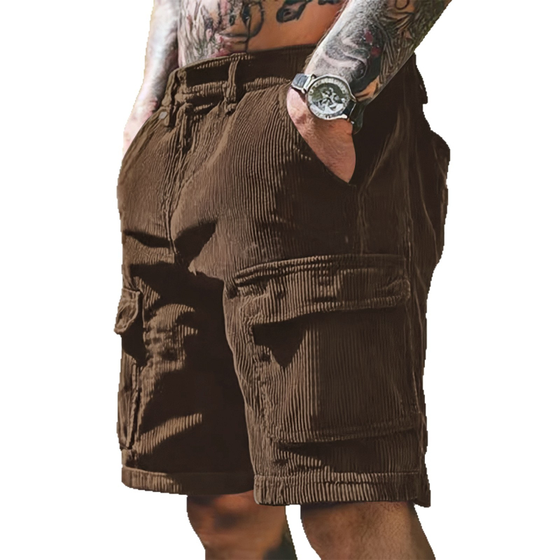 Európai méretű nyári szerszámos rövidnadrág, férfi lezser nadrág, többzsebes, laza, retró, minden mérkőzésre alkalmas, amerikai stílusú nadrág