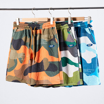Camouflage Print Rövidnadrág Férfi Nyári Vékony Lélegző Személyre Szabott Strandnadrág Divat Trend Alkalmi Sport Ötpontos Nadrág