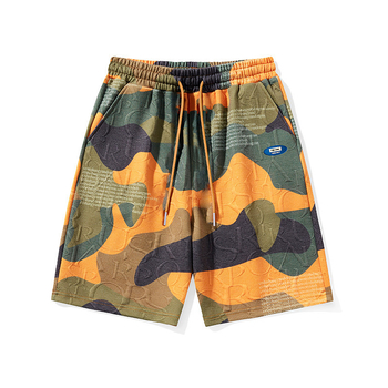 Camouflage Print Rövidnadrág Férfi Nyári Vékony Lélegző Személyre Szabott Strandnadrág Divat Trend Alkalmi Sport Ötpontos Nadrág