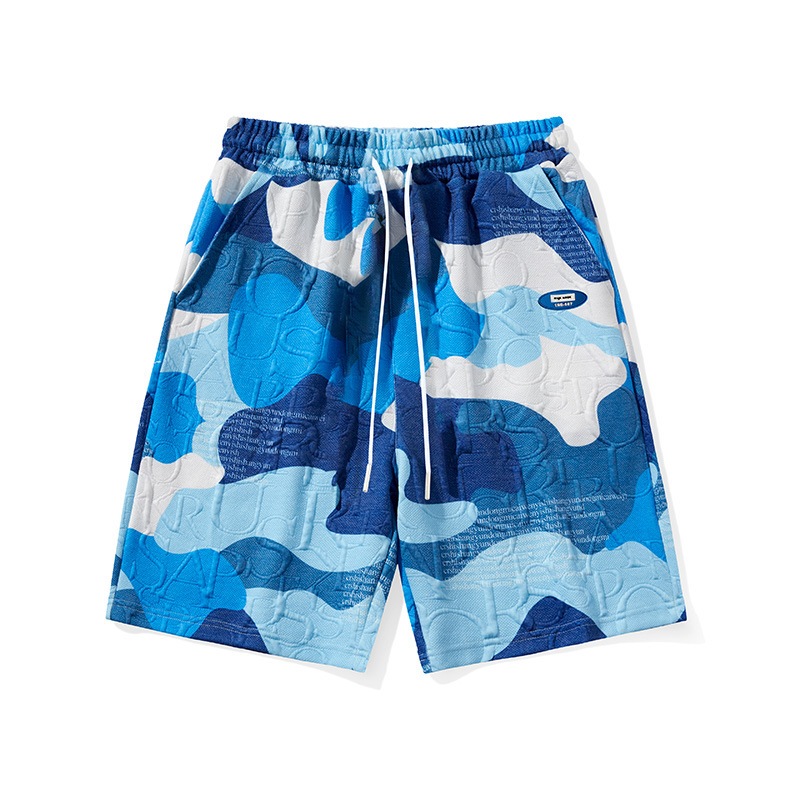 Camouflage Print Rövidnadrág Férfi Nyári Vékony Lélegző Személyre Szabott Strandnadrág Divat Trend Alkalmi Sport Ötpontos Nadrág