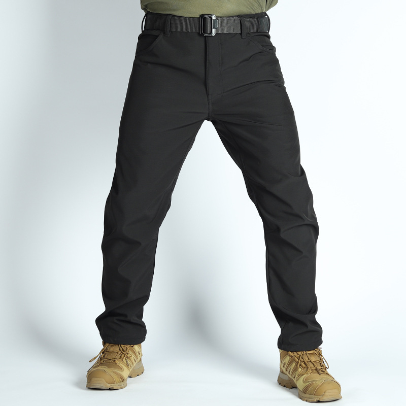 Ανδρικό παντελόνι τακτικής με μαλακή επένδυση και πολλαπλές τσέπες, με επένδυση από φλις για φθινόπωρο και χειμώνα, κατάλληλο για πεζοπορία, προπόνηση και ρούχα εργασίας