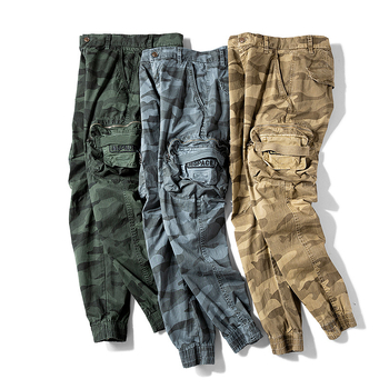 Őszi férfi álcázó munkaruha alkalmi bokáig érő nadrág divatos márkájú hongkongi stílusú pamut tinédzserek divatos hosszú nadrág külkereskedelemhez