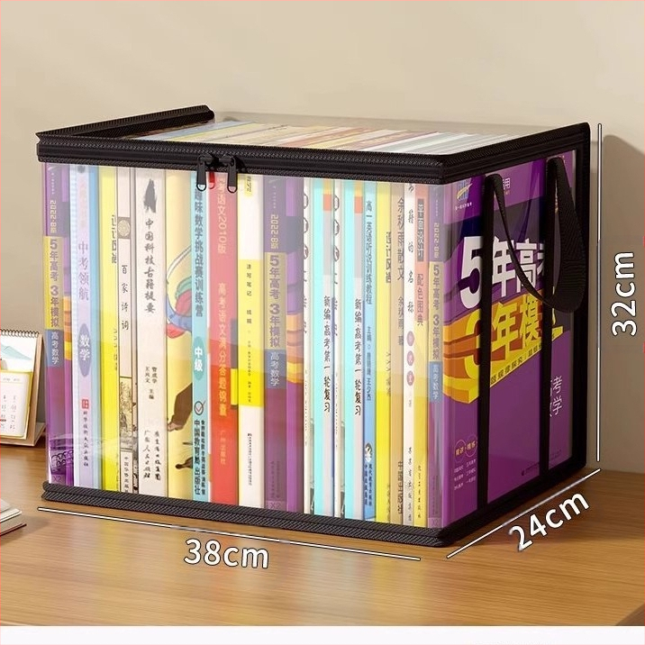 Extra hrubá úložná krabica pre študentov cezhraničnej triedy, priehľadná prachotesná knižná taška do domácnosti, stará kniha, organizácia artefaktov