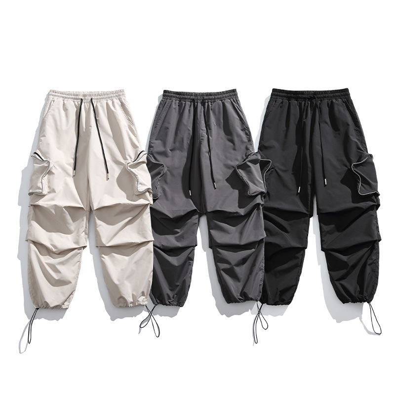 American High Street Cargo nadrág Férfi tavaszi és őszi melegítőnadrág Lezser nadrág Sportnadrág Laza egyenes szabású nadrág Húzózsinóros szabadidőnadrág
