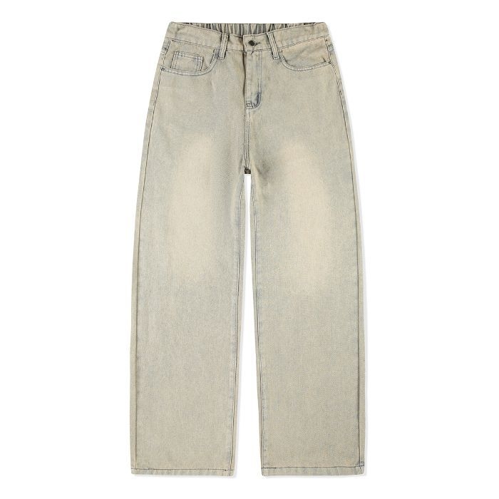 2025-ös téli vastagított farmernadrág, férfi őszi mosott robbanások, amerikai főutcai retró egyenes szabású nadrág, széles szárú nadrág