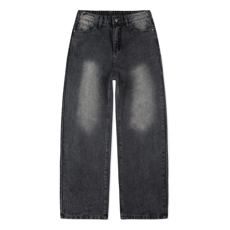 2025-ös téli vastagított farmernadrág, férfi őszi mosott robbanások, amerikai főutcai retró egyenes szabású nadrág, széles szárú nadrág