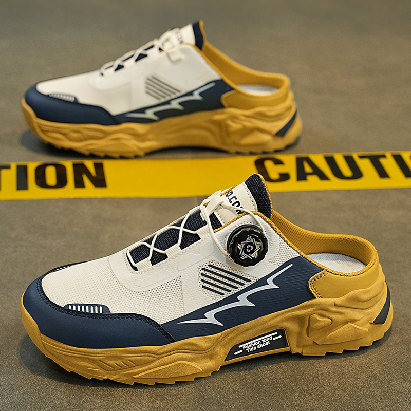 Baotou félpapucs férfiaknak 2025 új nyári külső ruházat lélegző ifjúsági nagy méret 46 egylábas sarok nélküli szandál