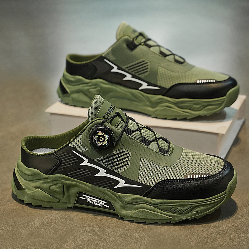 Baotou félpapucs férfiaknak 2025 új nyári külső ruházat lélegző ifjúsági nagy méret 46 egylábas sarok nélküli szandál