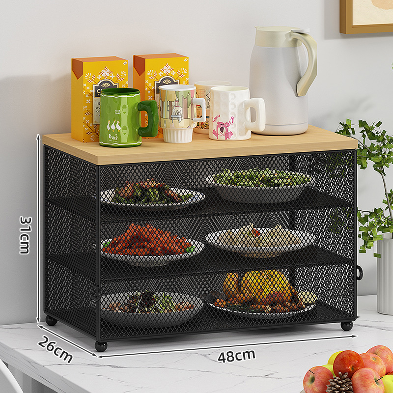 Raft de bucătărie, blat, masă de luat masa, capac anti-fly și țânțari, capac pentru vasul de bucătărie, raft de depozitare multistrat pentru desktop