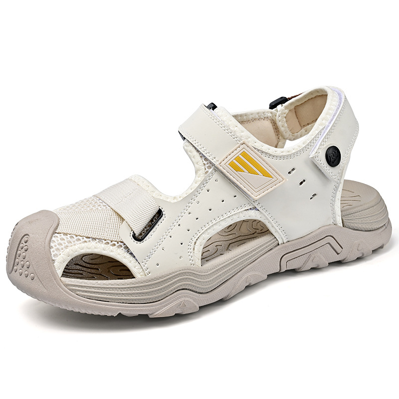 Férfi szandálok, lélegző, alkalmi, lábujj-lábujj cipők, nagy méretű, nyári, üreges, lélegző, félig csúszásmentes, alkalmi, lábujj-lábujjig érő strandcipők