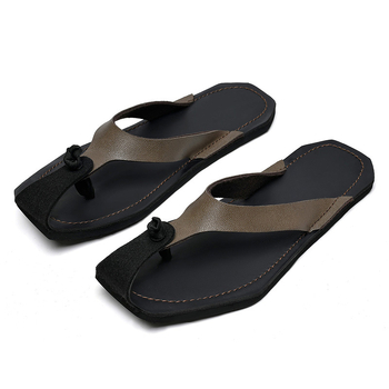 Cross-Border 2025 férfi cipők nyári szandálok és papucsok külső viseletre retro külkereskedelmi bőr cipők egyszerű felhajtható bőr papucsok