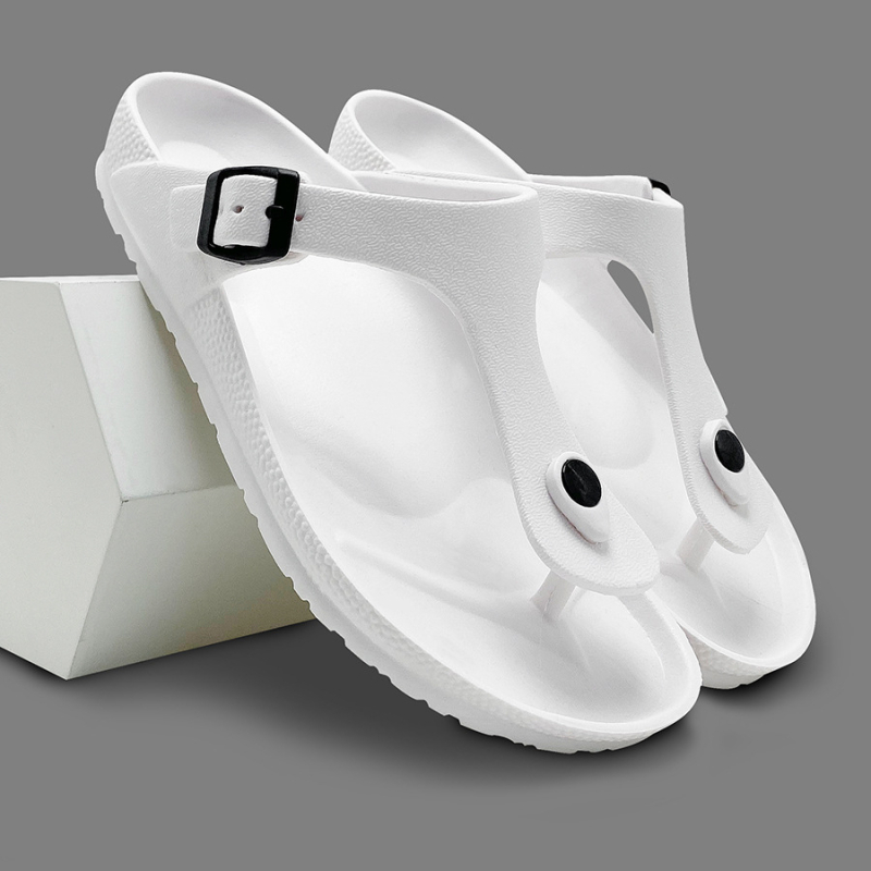 2025 új, férfi és női, azonos stílusú papucsok csatokkal külső viseletre, Eva csúszásmentes, kopásálló otthoni, beltéri strandszandálok
