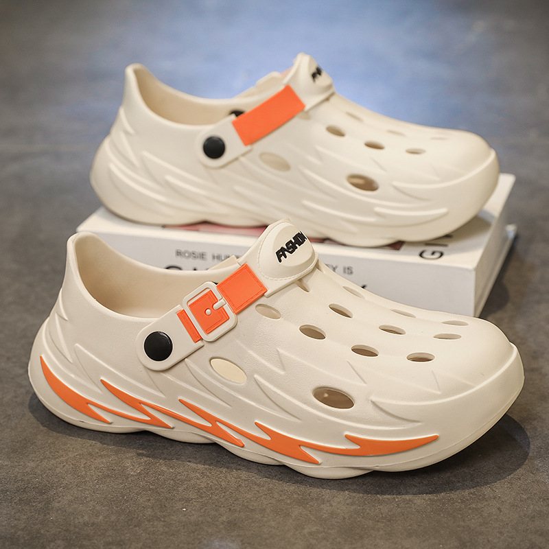 Határon átnyúló krokodilcipők, nyári új, vastag talpú Eva felsőruházat, divatos férfi papucsok, beltéri sportszandálok, szandálok