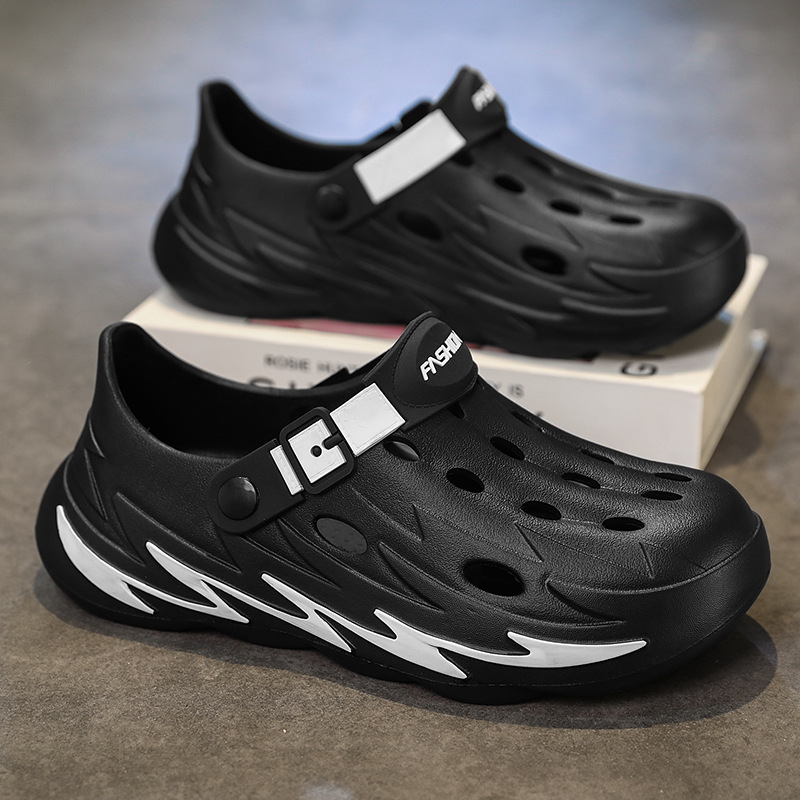 Határon átnyúló krokodilcipők, nyári új, vastag talpú Eva felsőruházat, divatos férfi papucsok, beltéri sportszandálok, szandálok