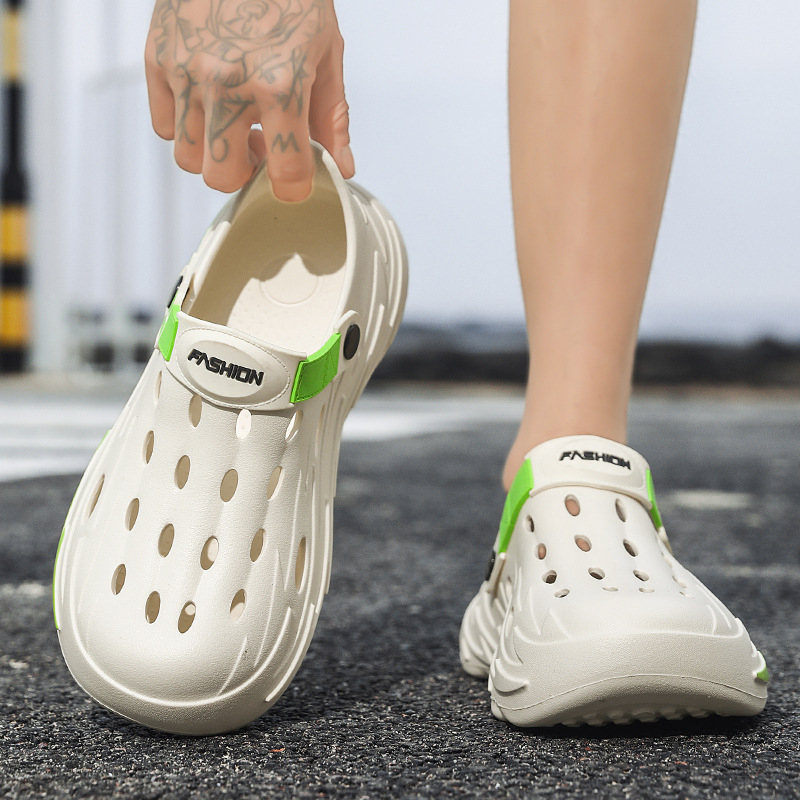 Határon átnyúló krokodilcipők, nyári új, vastag talpú Eva felsőruházat, divatos férfi papucsok, beltéri sportszandálok, szandálok