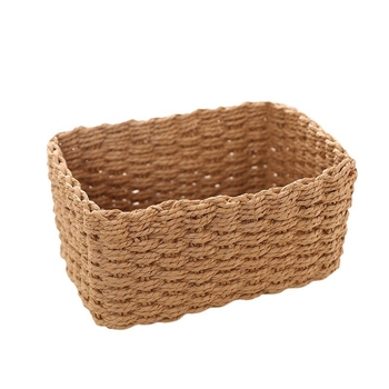 Χειροποίητο καλάθι αποθήκευσης από άχυρο σε απόθεμα από εργοστάσιο, σπίτι, υπνοδωμάτιο, σαλόνι, βρώμικη επιφάνεια εργασίας, χαρτί, γραμμή, διάφορα, κορνίζα, σετ τεσσάρων τεμαχίων